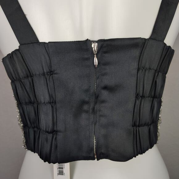 Banana Republic Embellished Rhinestone Satin Cropped Tank Size 10 NWT RT$250 - Picture 12 of 16